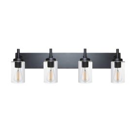 4 Lights Bathroom Vanity Light Fixture Black Sconces Wall Lighting Modern Industrial Indoor Wall Mounted Lamp