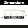 4 Lights Bathroom Vanity Light Fixture Black Sconces Wall Lighting Modern Industrial Indoor Wall Mounted Lamp