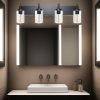 4 Lights Bathroom Vanity Light Fixture Black Sconces Wall Lighting Modern Industrial Indoor Wall Mounted Lamp